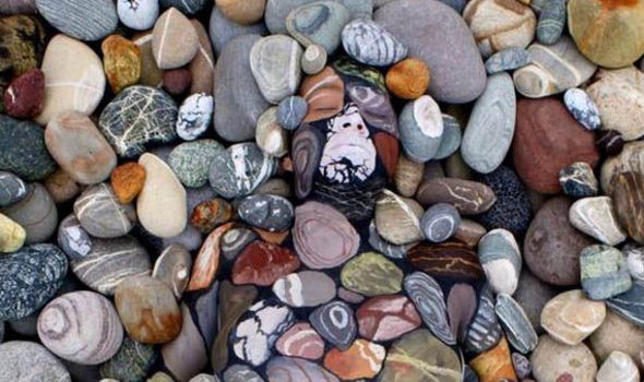 pebbles human figure